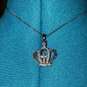 Cross in Crown Rhinestone Necklace